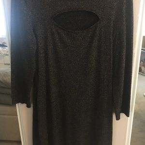 Black with copper sparkles.